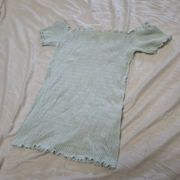 Mint Green Off-Shoulder Smocked Stretch Top - Picture 8 of 8